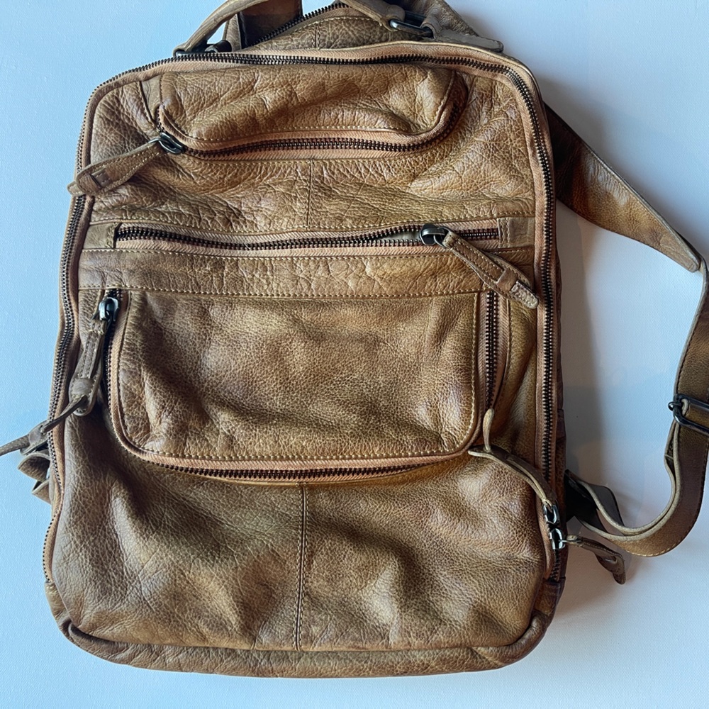 Free People Tan Leather Backpack - Picture 2 of 8
